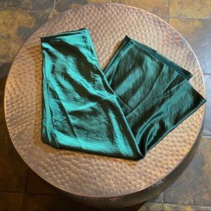 NWT Lulus Satin Emerald Jade Green Midi Skirt Sz S